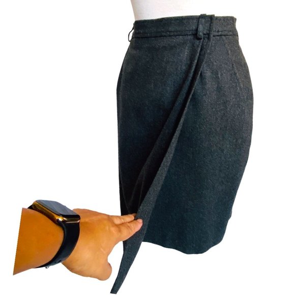 Yves Saint Laurent Rive Gauche Pencil Skirt YSL Vintage 70s 34 Made in France - Picture 4 of 11